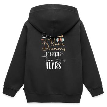 Traum Feder Spirituell Esoterik - Kinder Premium Organic Zip Hoodie - Schwarz - Hinten - AI Model Kid Male (0cm)