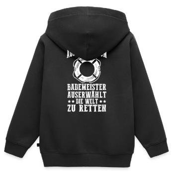Rettungsschwimmer Bademeister - Kinder Premium Organic Zip Hoodie - Schwarz - Hinten - AI Model Kid Male (0cm)