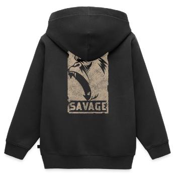 Gorille Animal Jungle Primate - Sweat Premium à capuche zippé enfant bio - noir - Dos - AI Model Kid Male (0cm)