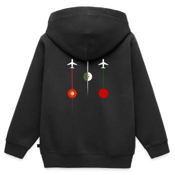 Maghreb United Airlines - Kinder Premium Organic Zip Hoodie - Schwarz - Hinten - AI Model Kid Male (0cm)