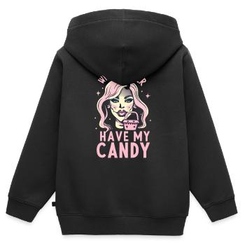 Halloween Sassy Witch better have my Candy Bucket - Kinder Premium Organic Zip Hoodie - Schwarz - Hinten - AI Model Kid Male (0cm)
