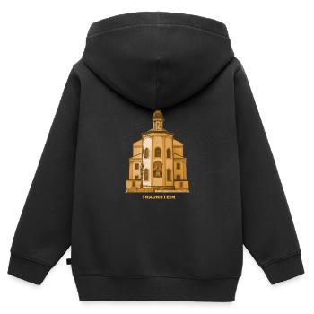 Traunstein Stadtpfarrkirche Chiemgau Oberbayern - Kinder Premium Organic Zip Hoodie - Schwarz - Hinten - AI Model Kid Male (0cm)
