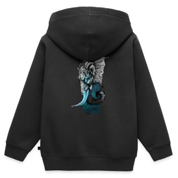 Elephant Majesty: Exploring the World of Majestic - Kids Premium Organic Zip-up Hoodie - black - Back - AI Model Kid Male (0cm)