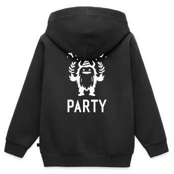 Yeti zum Feiern - Kinder Premium Organic Zip Hoodie - Schwarz - Hinten - AI Model Kid Male (0cm)