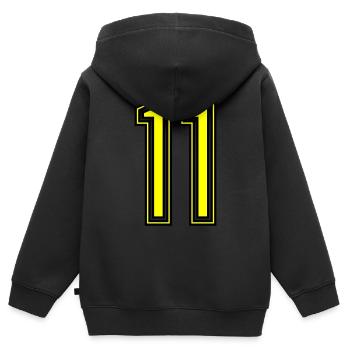 11 - Sweat Premium à capuche zippé enfant bio - noir - Dos - AI Model Kid Male (0cm)