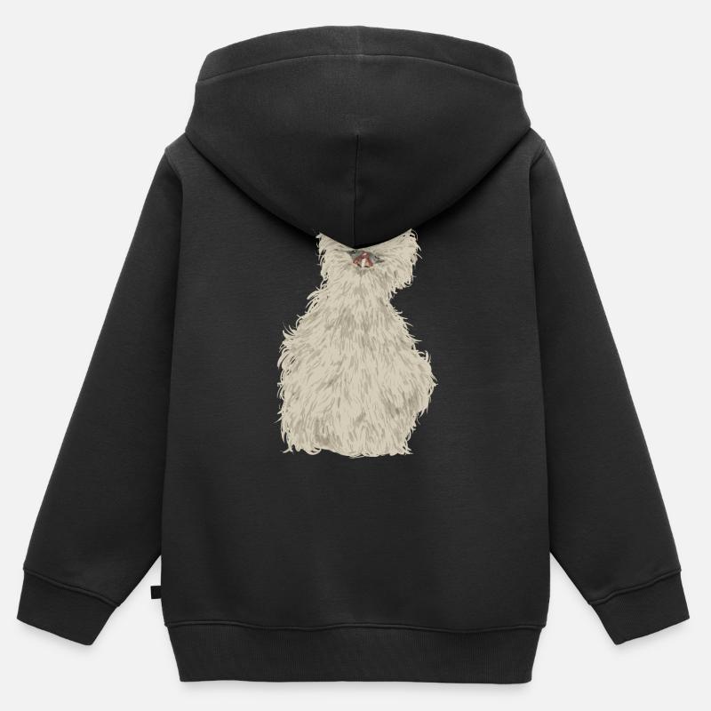 Seidenhuhn Poulet soyeux - Sweat Premium à capuche zippé enfant bio - noir