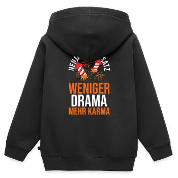 Neujahr Feuerwerk Silvester - Kinder Premium Organic Zip Hoodie - Schwarz - Hinten - AI Model Kid Male (0cm)