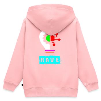 Rave-Glühbirne - Kinder Premium Organic Zip Hoodie - Rosa - Hinten - AI Model Kid Female (0cm)