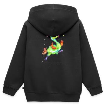 Gute Laune Dodo - Kinder Premium Organic Zip Hoodie - Schwarz - Hinten - AI Model Kid Male (0cm)