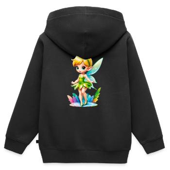 Little Fairy 7 - Kids Premium Organic Zip-up Hoodie - black - Back - AI Model Kid Male (0cm)