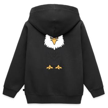 Adler Vogel - Kinder Premium Organic Zip Hoodie - Schwarz - Hinten - AI Model Kid Male (0cm)