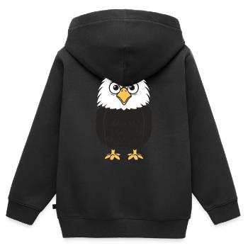 Adler-Vogel - Kinder Premium Organic Zip Hoodie - Schwarz - Hinten - AI Model Kid Male (0cm)