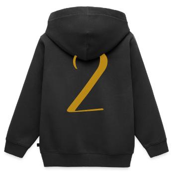 2 - Sweat Premium à capuche zippé enfant bio - noir - Dos - AI Model Kid Male (0cm)