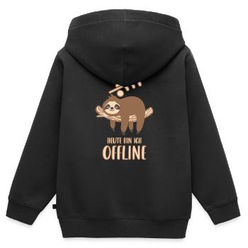 Heute bin ich Offline - Kinder Premium Organic Zip Hoodie - Schwarz - Hinten - AI Model Kid Male (0cm)