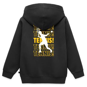 Tennis, Tennis, Tennis - Kinder Premium Organic Zip Hoodie - Schwarz - Hinten - AI Model Kid Male (0cm)