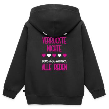 Verrückte Nichte Patenkinder Nichten Patentochter - Kinder Premium Organic Zip Hoodie - Schwarz - Hinten - AI Model Kid Male (0cm)