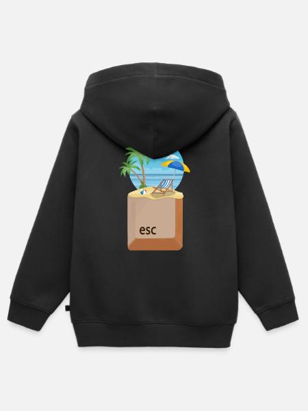 Urlaub vom Büro - Kinder Premium Organic Zip Hoodie - Schwarz