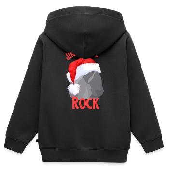 Jingle Bell Rock lustiges Weihnachtsdesign - Kinder Premium Organic Zip Hoodie - Schwarz - Hinten - AI Model Kid Male (0cm)