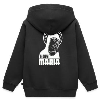 Holy Mary - Kids Premium Organic Zip-up Hoodie - black - Back - AI Model Kid Male (0cm)