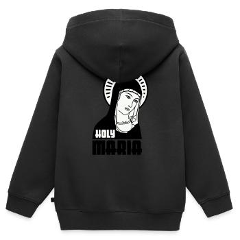 Holy Mary - Kids Premium Organic Zip-up Hoodie - black - Back - AI Model Kid Male (0cm)