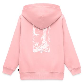 Conte de fées de Raiponce - Sweat Premium à capuche zippé enfant bio - rose - Dos - AI Model Kid Female (0cm)