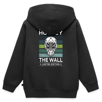 Hockey le mur - Sweat Premium à capuche zippé enfant bio - noir - Dos - AI Model Kid Male (0cm)