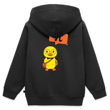 Chick Nerd - lustige Geek Geschenkidee - Kinder Premium Organic Zip Hoodie - Schwarz - Hinten - AI Model Kid Male (0cm)