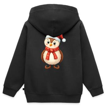 Weihnachtlicher Charakter - Kinder Premium Organic Zip Hoodie - Schwarz - Hinten - AI Model Kid Male (0cm)