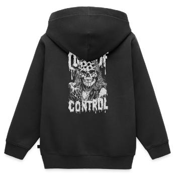 Außer Kontrolle geraten - Kinder Premium Organic Zip Hoodie - Schwarz - Hinten - AI Model Kid Male (0cm)