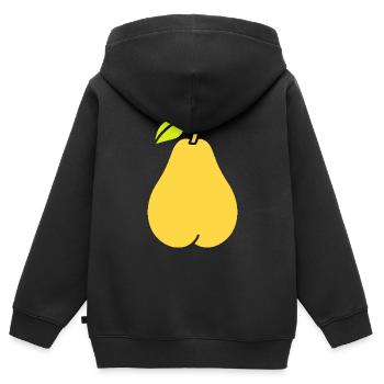 Birne - Kinder Premium Organic Zip Hoodie - Schwarz - Hinten - AI Model Kid Male (0cm)