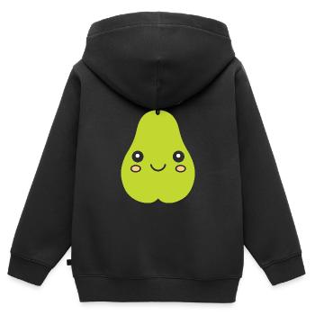 Birne - Kinder Premium Organic Zip Hoodie - Schwarz - Hinten - AI Model Kid Male (0cm)