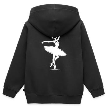 Ausdruck und Harmonie im klassischen Ballett Tanz - Kinder Premium Organic Zip Hoodie - Schwarz - Hinten - AI Model Kid Male (0cm)