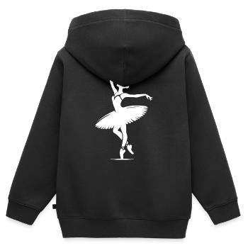 Anmutige Disziplin und Schönheit im Spitzentanz - Kinder Premium Organic Zip Hoodie - Schwarz - Hinten - AI Model Kid Male (0cm)