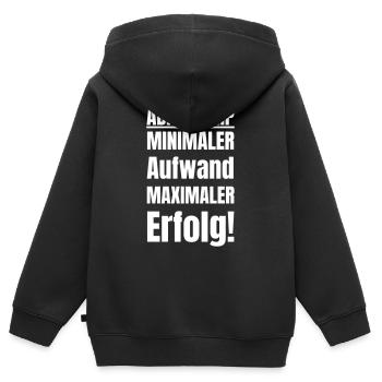 Abi mit minimalem Aufwand und maximalem Erfolg. - Kinder Premium Organic Zip Hoodie - Schwarz - Hinten - AI Model Kid Male (0cm)