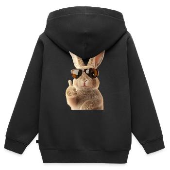 Süße Osterhase - Kinder Premium Organic Zip Hoodie - Schwarz - Hinten - AI Model Kid Male (0cm)