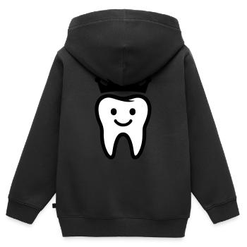 Tooth Crown - Kids Premium Organic Zip-up Hoodie - black - Back - AI Model Kid Male (0cm)
