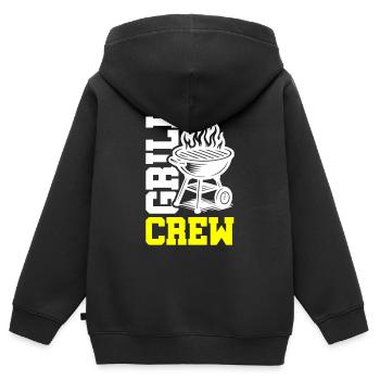 Grill Crew - Kinder Premium Organic Zip Hoodie - Schwarz - Hinten - AI Model Kid Male (0cm)