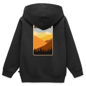 Beskides Pologne - Sweat Premium à capuche zippé enfant bio - noir - Dos - AI Model Kid Male (0cm)