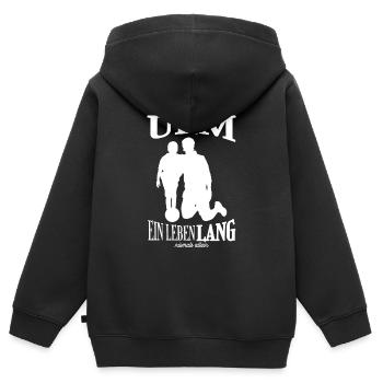 Ulm Fußball Tradition Geschenk - Kinder Premium Organic Zip Hoodie - Schwarz - Hinten - AI Model Kid Male (0cm)