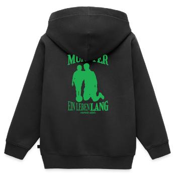 Münster Fußball Tradition Geschenk - Kinder Premium Organic Zip Hoodie - Schwarz - Hinten - AI Model Kid Male (0cm)