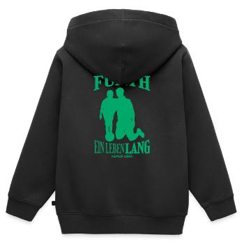 Cadeau Fürth Football Tradition - Sweat Premium à capuche zippé enfant bio - noir - Dos - AI Model Kid Male (0cm)