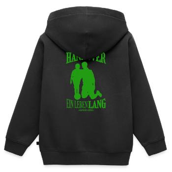 Hannover Fußball Tradition Geschenk - Kinder Premium Organic Zip Hoodie - Schwarz - Hinten - AI Model Kid Male (0cm)