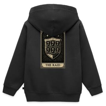 Tarot Datahoarding : Le bouclier RAID - Sweat Premium à capuche zippé enfant bio - noir - Dos - AI Model Kid Male (0cm)