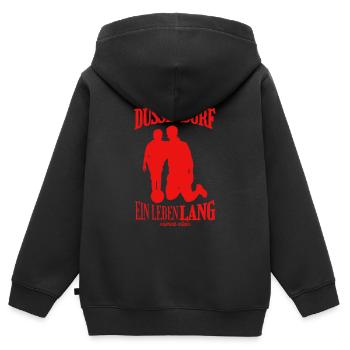 Düsseldorf Fußball Tradition Geschenk - Kinder Premium Organic Zip Hoodie - Schwarz - Hinten - AI Model Kid Male (0cm)