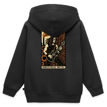 Industrielles Metall (Karte IX) - Kinder Premium Organic Zip Hoodie - Schwarz - Hinten - AI Model Kid Male (0cm)