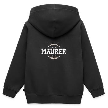 Maurer Beruf - Kinder Premium Organic Zip Hoodie - Schwarz - Hinten - AI Model Kid Male (0cm)