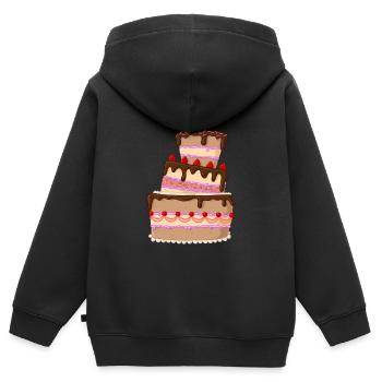 Leckere Comic Torte - Kinder Premium Organic Zip Hoodie - Schwarz - Hinten - AI Model Kid Male (0cm)