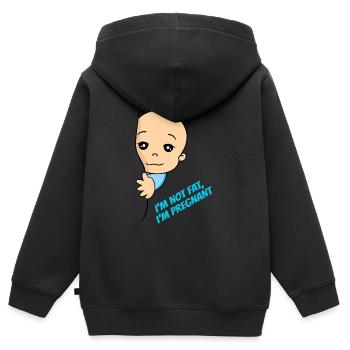 I'm Not Fat I'm Pregnant Baby Schwangerschaft - Kinder Premium Organic Zip Hoodie - Schwarz - Hinten - AI Model Kid Male (0cm)