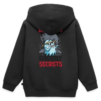 Abstauben geisterhafter Geheimnisse Hausmeister Ha - Kinder Premium Organic Zip Hoodie - Schwarz - Hinten - AI Model Kid Male (0cm)