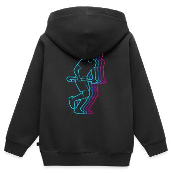 Feldhockey Vintage Hockey Jungen Hockeyspieler - Kinder Premium Organic Zip Hoodie - Schwarz - Hinten - AI Model Kid Male (0cm)